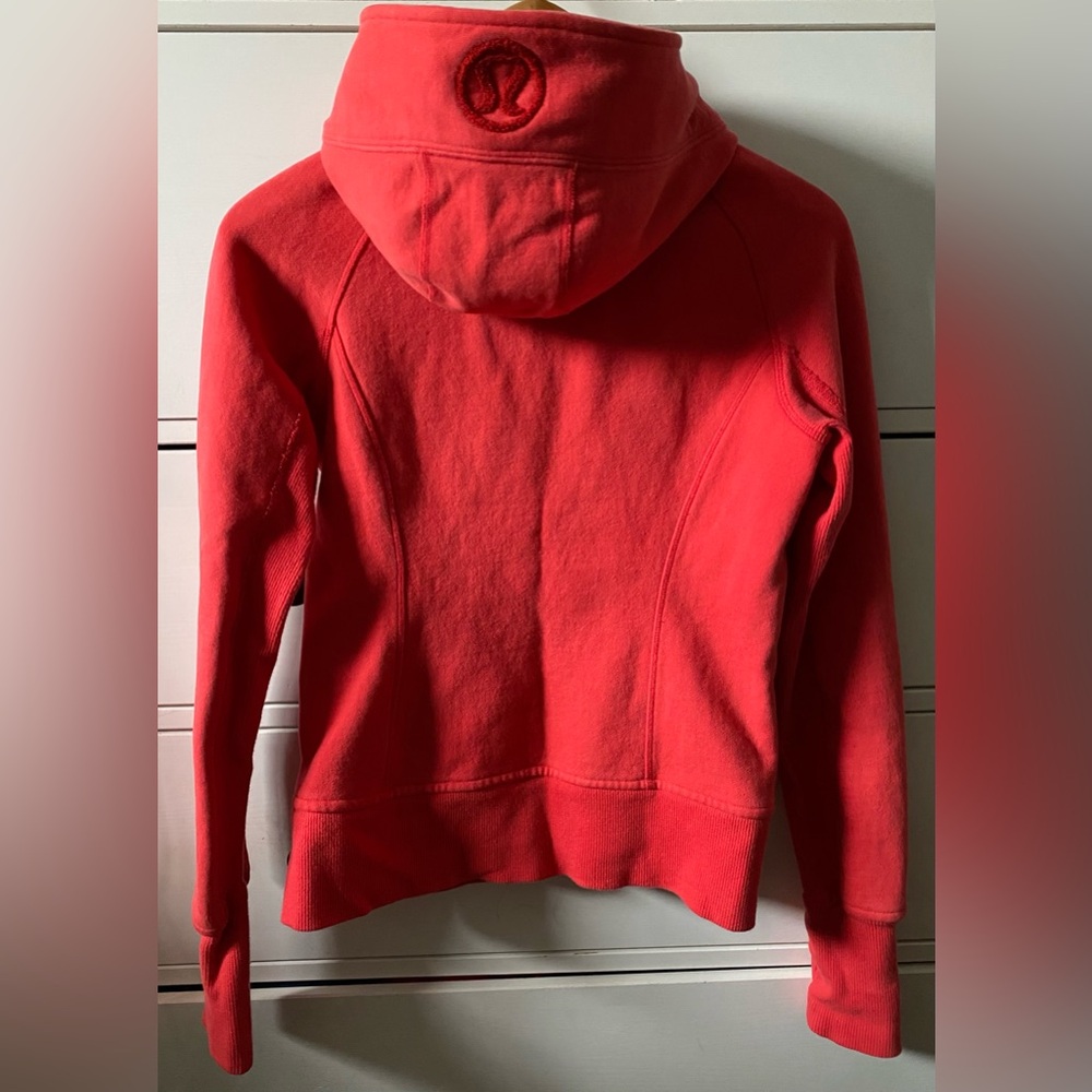 Lululemon Scuba Hoodie Full Zip Red Size 4 Workout Yoga Pilates Training - Picture 6 of 7